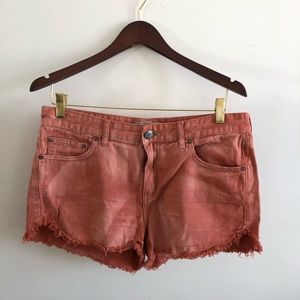 Free People Orange Denim Cut Off Shorts sz: W 30
